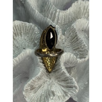 925 Sterling Silver Alpanite & CZ Ring Size 7 Length 1.45 Inch