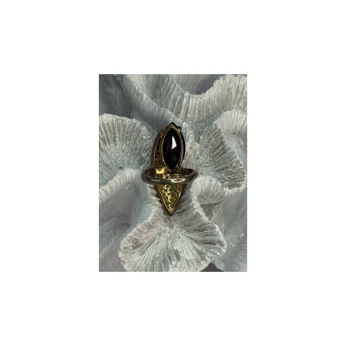 925 Sterling Silver Alpanite & CZ Ring Size 7 Length 1.45 Inch