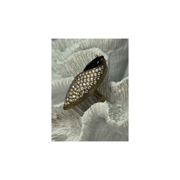 925 Sterling Silver Alpanite & CZ Ring Size 7 Length 1.45 Inch