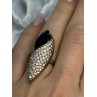 925 Sterling Silver Alpanite & CZ Ring Size 7 Length 1.45 Inch