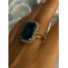 925 Sterling Silver Gold Plated Sapphire & Beryl Ring Size 9