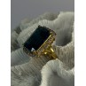 925 Sterling Silver Gold Plated Sapphire & Beryl Ring Size 9