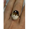 925 Sterling Silver Alpanite & CZ Ring Size 8.5 Length 0.78 Inch