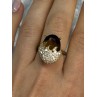 925 Sterling Silver Alpanite & CZ Ring Size 8.5 Length 0.78 Inch