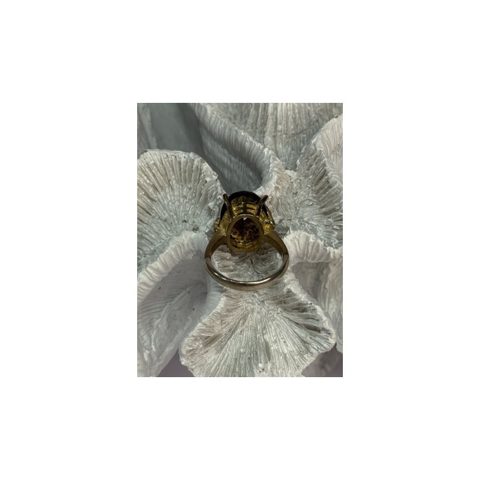 925 Sterling Silver Alpanite & CZ Ring Size 8.5 Length 0.78 Inch