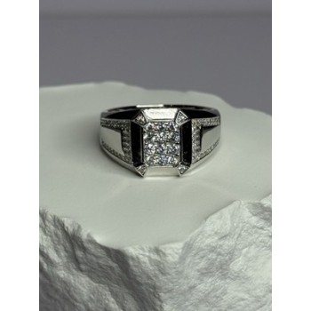 925 Sterling Silver CZ Men's Ring Size 12