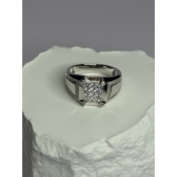925 Sterling Silver CZ Men's Ring Size 12