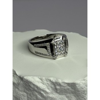 925 Sterling Silver CZ Men's Ring Size 12