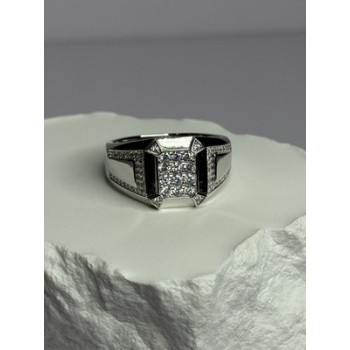 925 Sterling Silver CZ Men's Ring Size 12