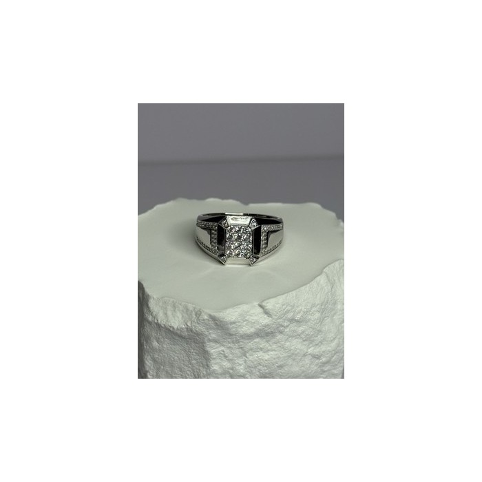 925 Sterling Silver CZ Men's Ring Size 12