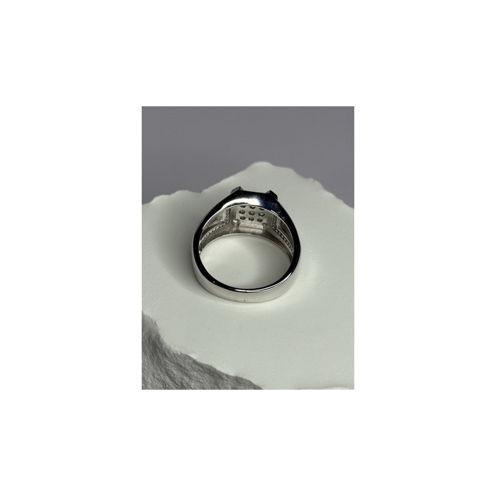 925 Sterling Silver CZ Men's Ring Size 12