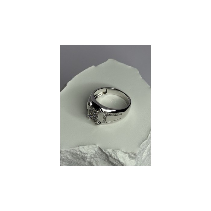 925 Sterling Silver CZ Men's Ring Size 12