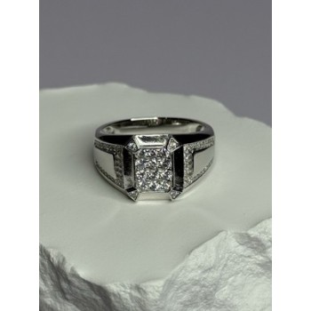 925 Sterling Silver CZ Men's Ring Size 12
