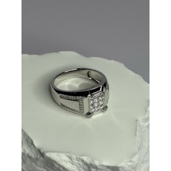 925 Sterling Silver CZ Men's Ring Size 12