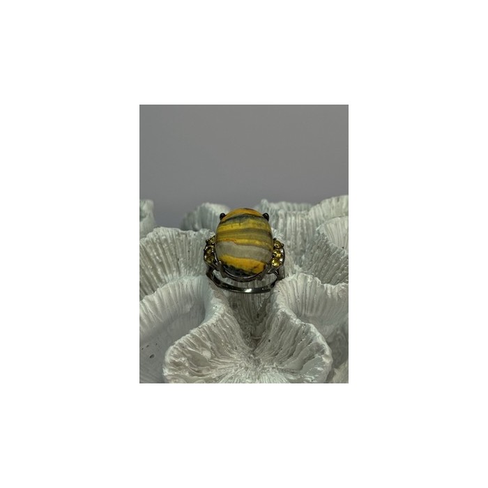 925 STERLING SILVER YASHMA & CITRINE RING SIZE 8