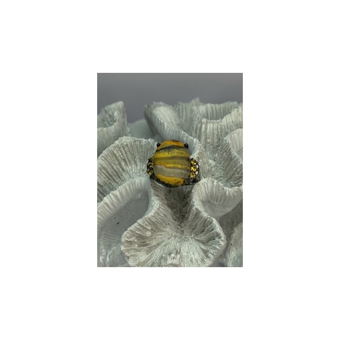 925 STERLING SILVER YASHMA & CITRINE RING SIZE 8