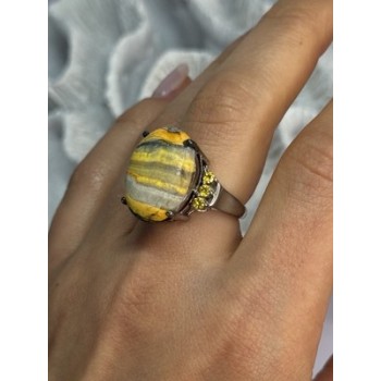 925 STERLING SILVER YASHMA & CITRINE RING SIZE 8
