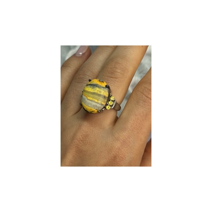 925 STERLING SILVER YASHMA & CITRINE RING SIZE 8