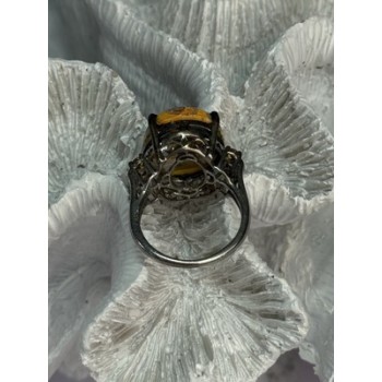 925 STERLING SILVER YASHMA & CITRINE RING SIZE 8