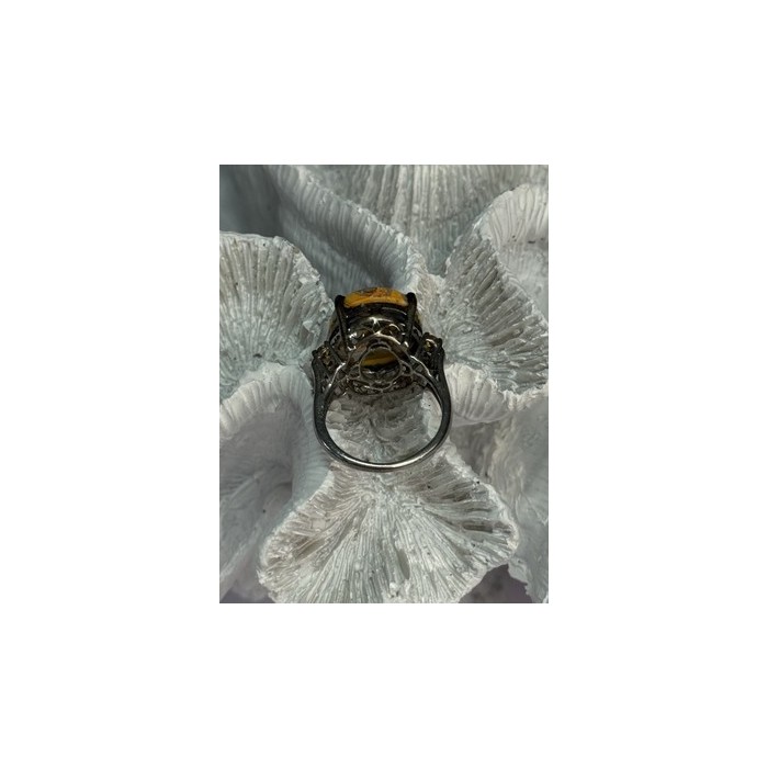 925 STERLING SILVER YASHMA & CITRINE RING SIZE 8