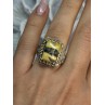 925 STERLING SILVER YASHMA CITRINE & BERYL RING SIZE 6