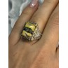 925 STERLING SILVER YASHMA CITRINE & BERYL RING SIZE 6