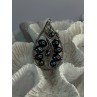 925 STERLING SILVER BLACK PEARLS PENDANT LENGTH 2.1 INCH