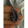 925 STERLING SILVER BLACK PEARLS PENDANT LENGTH 2.1 INCH