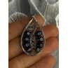 925 STERLING SILVER BLACK PEARLS PENDANT LENGTH 2.1 INCH