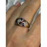 925 STERLING SILVER GOLD PLATED RUBY & SAPPHIRE RING SIZE 9