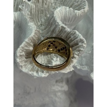 925 STERLING SILVER GOLD PLATED RUBY & SAPPHIRE RING SIZE 9