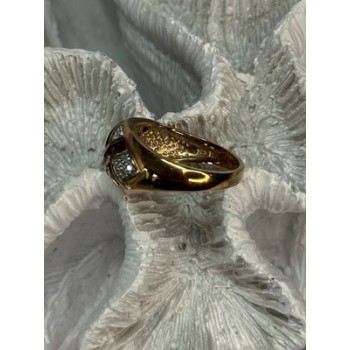 925 STERLING SILVER GOLD PLATED RUBY & SAPPHIRE RING SIZE 9