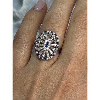 Beautiful 925 Sterling Silver CZ Ring Size 7.5