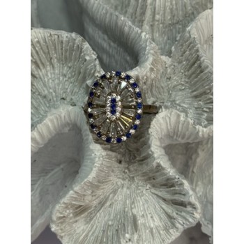 Beautiful 925 Sterling Silver CZ Ring Size 7.5