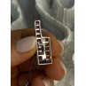925 Sterling Silver Orange & Red Spinel Necklace Length 19 Inch