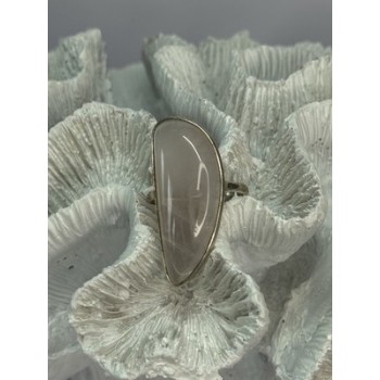 VINTAGE 925 STERLING SILVER MORGANITE RING SIZE 8