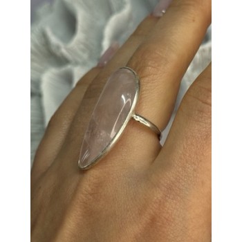 VINTAGE 925 STERLING SILVER MORGANITE RING SIZE 8
