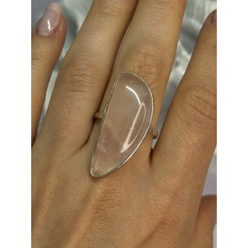 VINTAGE 925 STERLING SILVER MORGANITE RING SIZE 8