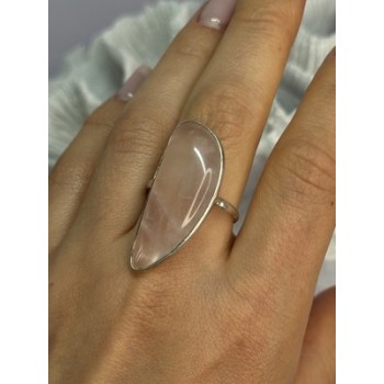 VINTAGE 925 STERLING SILVER MORGANITE RING SIZE 8