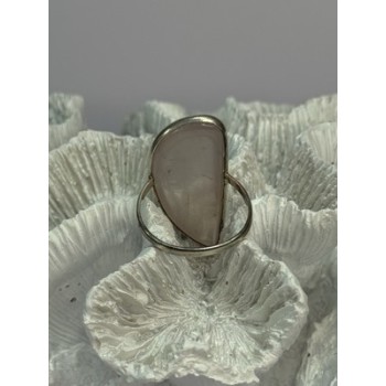 VINTAGE 925 STERLING SILVER MORGANITE RING SIZE 8