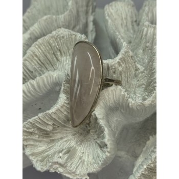 VINTAGE 925 STERLING SILVER MORGANITE RING SIZE 8