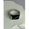 925 Sterling Silver Black Enamel & CZ Men's Ring Size 11