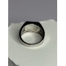 925 Sterling Silver Black Enamel & CZ Men's Ring Size 11