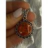 925 Sterling Silver Carnelian Pendant Lenght 1.60 Inch