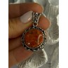 925 Sterling Silver Carnelian Pendant Lenght 1.60 Inch