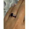 10K WHITE GOLD SPINEL & DIAMOND RING SIZE 6.5