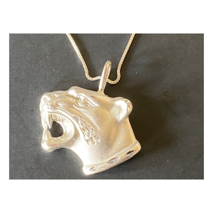 925 Sterling Silver Panther Big Cat Pendant Necklace