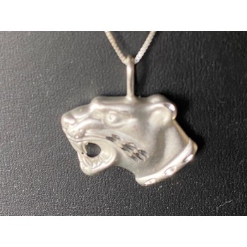 925 Sterling Silver Panther Big Cat Pendant Necklace