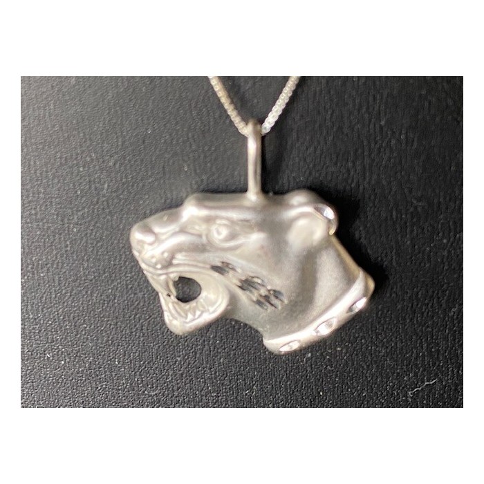 925 Sterling Silver Panther Big Cat Pendant Necklace