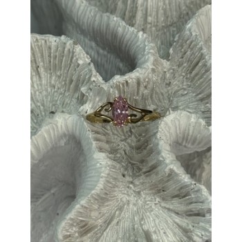 10K YELLOW GOLD MORGANITE RING SIZE 7.5